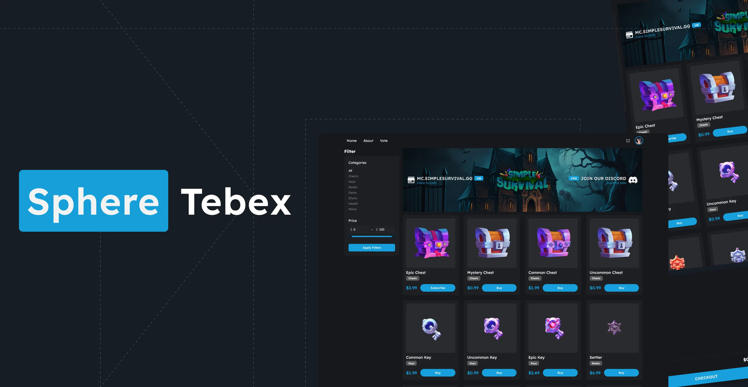 Sphere - Tebex Standalone Website